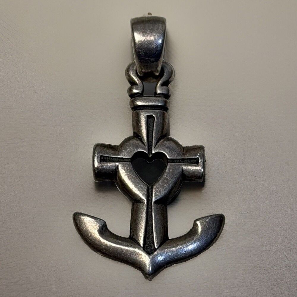 Retired James Avery Anchor Cross Heart Faith Hope Love Symbols  Pendant